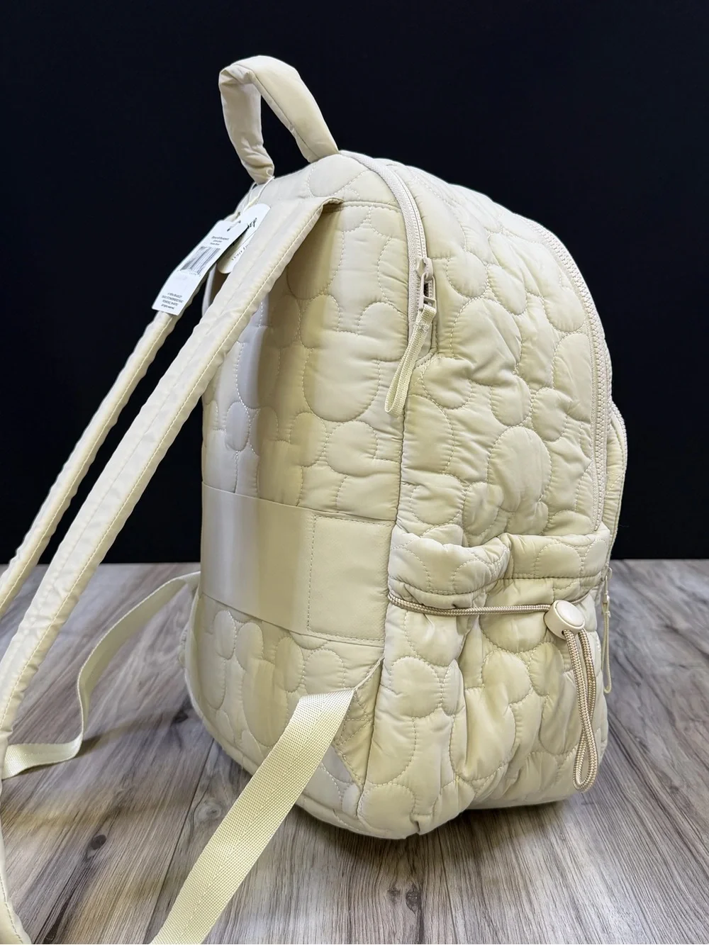 Vera Bradley Disney Bancroft Backpack Quilted Mickey Pumice Stone Beige NEW
